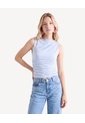Camiseta Cuello Alto Con Recogidos  Para Mujer Azul Seven Seven de Seven Seven