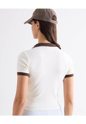 Polo Con Contrastes En Cuello  Para Mujer Amarillo Seven Seven