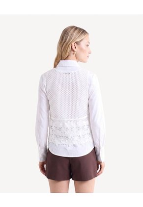 Blusa Tejida Cuello V  Para Mujer Crema Seven Seven