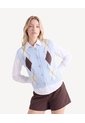 Chaleco Tejido Abotonado  Para Mujer Azul Seven Seven de Seven Seven