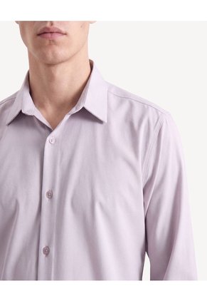 Camisa Stretch Manga Larga  Para Hombre Gris Seven Seven