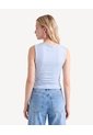 Camiseta Cuello Alto Con Recogidos  Para Mujer Azul Seven Seven de Seven Seven
