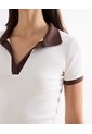 Polo Con Contrastes En Cuello  Para Mujer Amarillo Seven Seven de Seven Seven