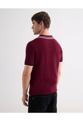 Polo Tejido Fit Regular  Para Hombre Vino Seven Seven