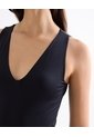 Body Escote V Con Doble Frente  Para Mujer Negro Seven Seven de Seven Seven