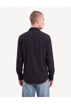 Camisa Viori Regular  Para Hombre Negro Seven Seven