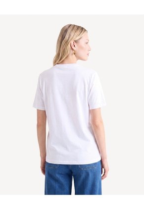 Camiseta Screen Corte Holgado Para Mujer Blanco Seven Seven