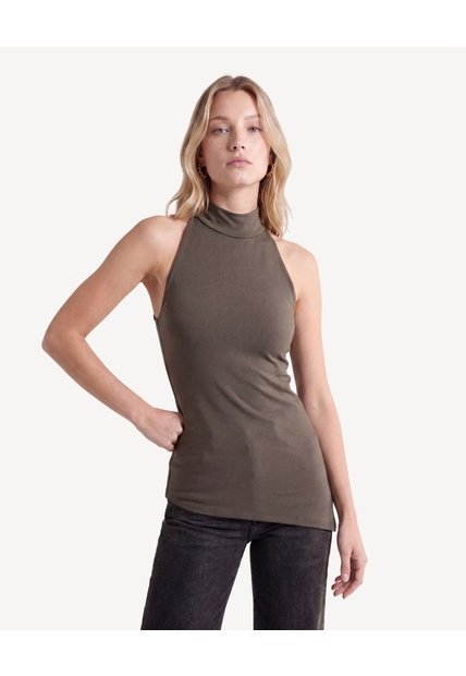 Blusa Cuello Alto   Para Mujer Verde Seven Seven