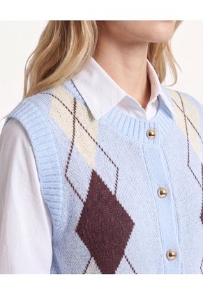 Chaleco Tejido Abotonado  Para Mujer Azul Seven Seven