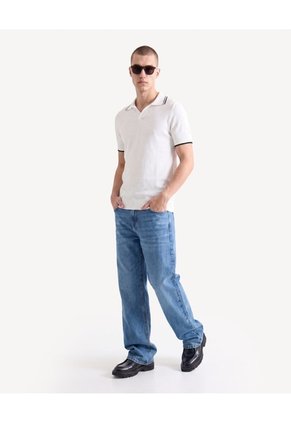 Polo Tricot Rayas Para Hombre Marfil Seven Seven