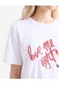 Camiseta Screen Corte Holgado  Para Mujer Blanco Seven Seven de Seven Seven