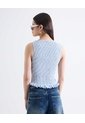 Blusa Encauchada Peplum  Para Mujer Celeste Seven Seven de Seven Seven