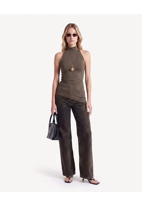 Blusa Cuello Alto   Para Mujer Verde Seven Seven
