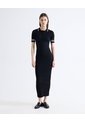 Vestido Polo Con Contraste  Para Mujer Negro Seven Seven de Seven Seven
