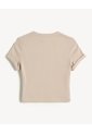 Crop Top En Rib  Para Mujer Beige Seven Seven de Seven Seven