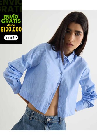 Blusa Para Mujer Manga Larga Color Azul Marca Seven Seven #28124048 Seven Seven