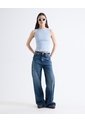 Blusa Encauchada Peplum  Para Mujer Celeste Seven Seven de Seven Seven