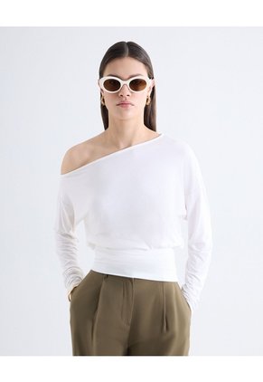 Blusa Escote Ojal Ajustable Para Mujer Crudo Seven Seven