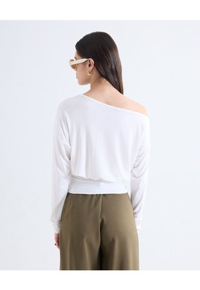Blusa Escote Ojal Ajustable Para Mujer Crudo Seven Seven