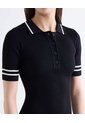 Vestido Polo Con Contraste  Para Mujer Negro Seven Seven de Seven Seven