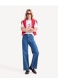 Jean Retro Con Corte Lateral  Para Mujer Azul Seven Seven de Seven Seven