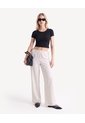 Pantalón Fluido Con Lazos Laterales  Para Mujer Beige Seven Seven de Seven Seven