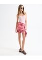Falda Drapeada Con Boleros X Marcela Garcia  Para Mujer Rosa Seven Seven de Seven Seven
