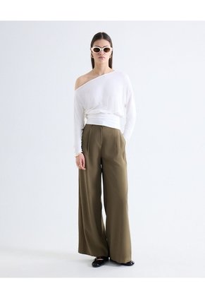 Blusa Escote Ojal Ajustable Para Mujer Crudo Seven Seven