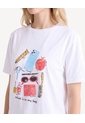 Camiseta Screen Ajuste Relajado  Para Mujer Blanco Seven Seven de Seven Seven