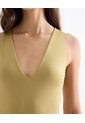 Body Escote En V Entalegado  Para Mujer Verde Seven Seven de Seven Seven