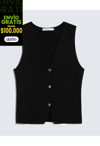 Chaleco Para Mujer Punto Color Negro Marca Seven Seven #28250137 Seven Seven