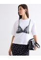 Camiseta Graphic Inspiración Lingerie  Para Mujer Crudo Seven Seven de Seven Seven