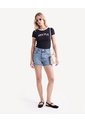 Camiseta Screen Ajustada  Para Mujer Negro Seven Seven de Seven Seven