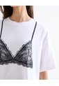 Camiseta Graphic Inspiración Lingerie  Para Mujer Crudo Seven Seven de Seven Seven