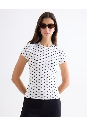 Camiseta Larga Cuello Redondo  Para Mujer Crudo Seven Seven Seven Seven