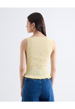 Blusa Encauchada Peplum Para Mujer Crema Seven Seven