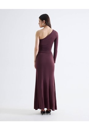 Vestido Largo Con Recogido  Para Mujer Café Seven Seven