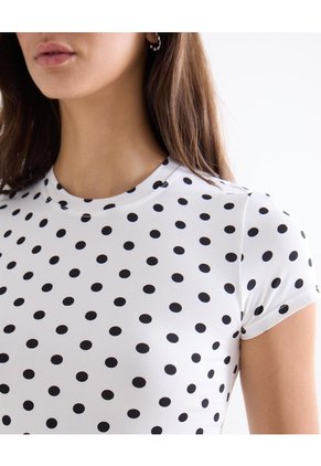 Camiseta Larga Cuello Redondo  Para Mujer Crudo Seven Seven