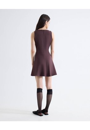 Vestido Peplum Corto Para Mujer Café Seven Seven
