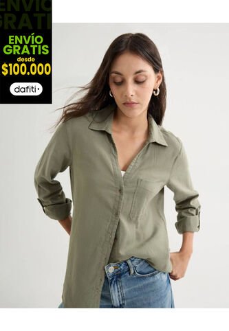 Blusa Para Mujer Manga Larga Color Verde Marca Seven Seven #28124019 Seven Seven