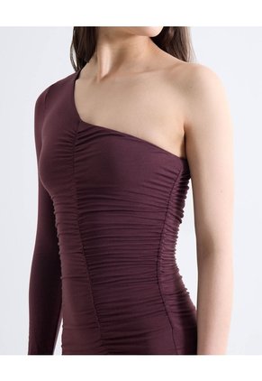 Vestido Largo Con Recogido  Para Mujer Café Seven Seven
