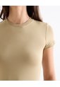 Camiseta Ajustada Cuello Redondo  Para Mujer Verde Seven Seven de Seven Seven