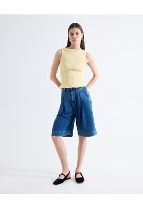 Blusa Encauchada Peplum Para Mujer Crema Seven Seven