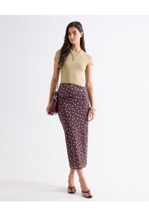 Camiseta Ajustada Cuello Redondo  Para Mujer Verde Seven Seven