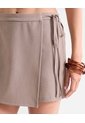 Skort Cruzado Con Amarre Decorativo  Para Mujer Taupe Seven Seven de Seven Seven