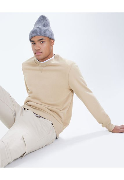 Buzo Para Hombre Cuello Redondo Color Beige Marca Seven Seven #45060628