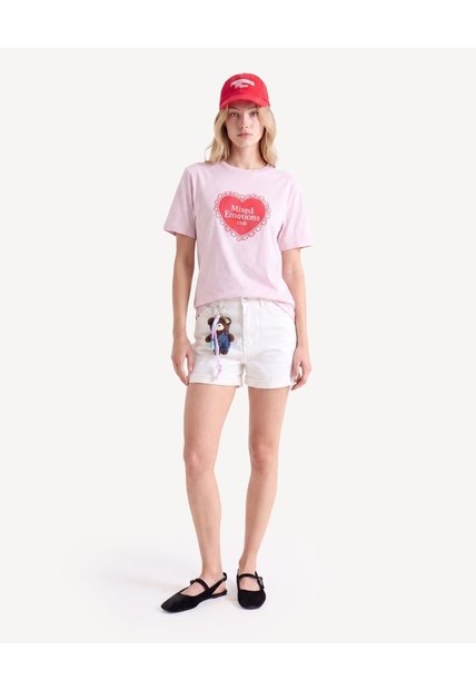 Camiseta Estampada Silueta Amplia  Para Mujer Lila Seven Seven