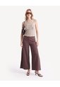 Camiseta En Encaje Cuello Perkins  Para Mujer Taupe Seven Seven de Seven Seven