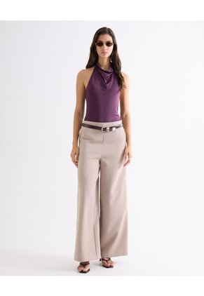 Body Cuello Alto Con Caída Suave  Para Mujer Vino Seven Seven