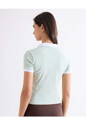Polo Con Acabados De Contraste Para Mujer Menta Seven Seven